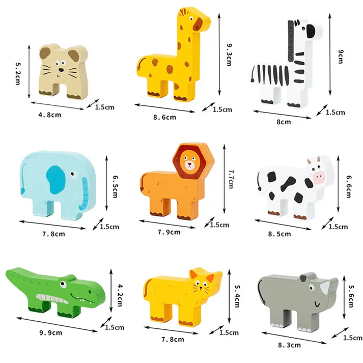 Wooden Animal Blocks for Coordination, Focus, and Creative Play