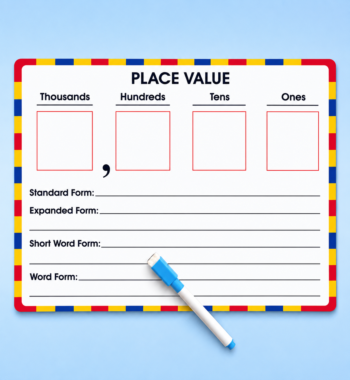 Place Value Board - Double Sided Dry Erase