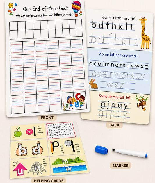 Alphabet Number Practice Board (Dry-erase, Dual-Sided)