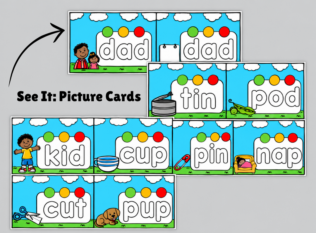 CVC Word Blending & Sound Board (Dry-erase)