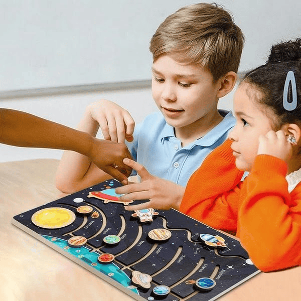 Wooden Solar System Busy Board Fundamental Learning