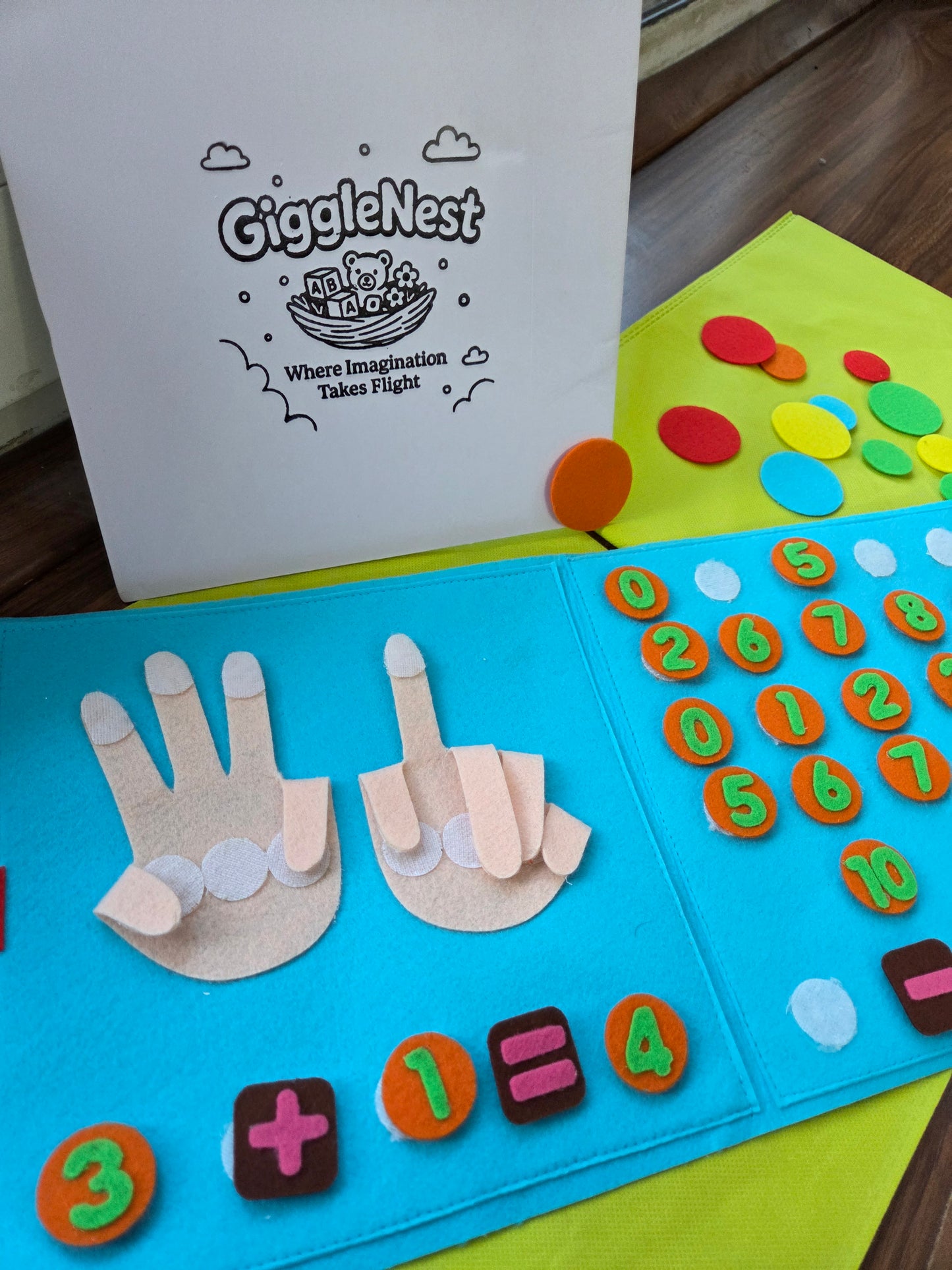 Developmental Play & Learning Mat – Felt Finger Gym for Math Fun (Hurry! Low In Stock)