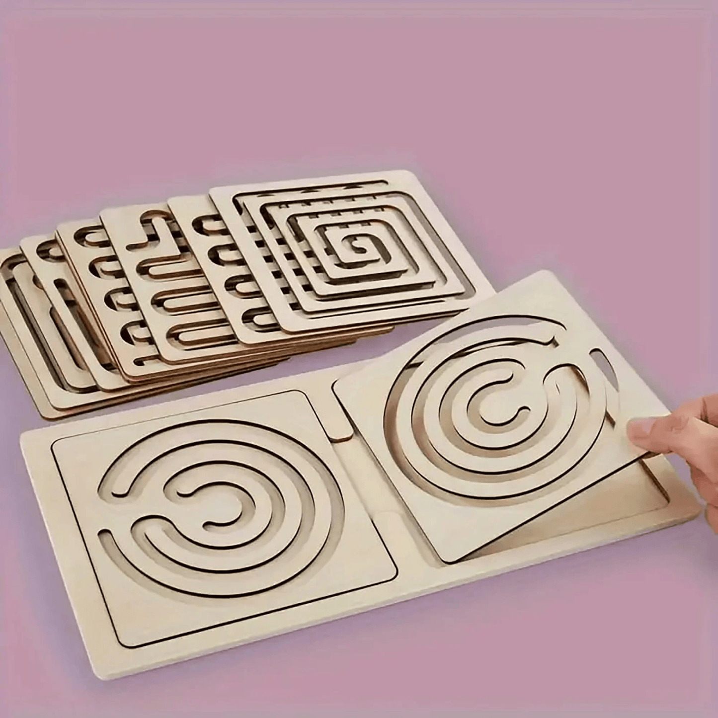 Wooden two-handed Maze Set Cognitive & Motor Skills
