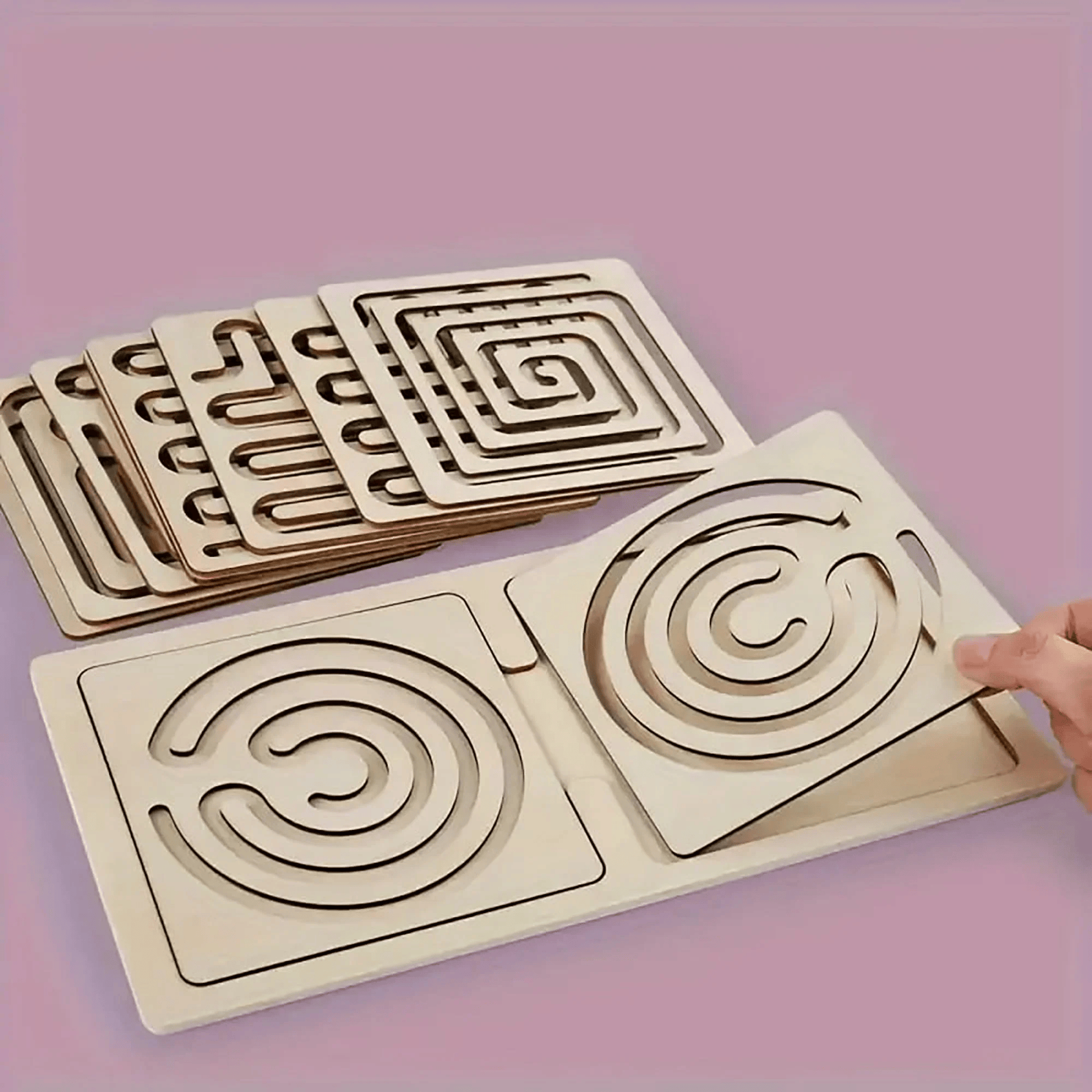 Wooden two-handed Maze Set Cognitive & Motor Skills