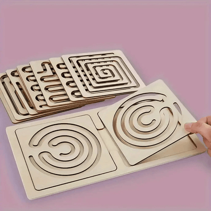 Wooden two-handed Maze Set Cognitive & Motor Skills
