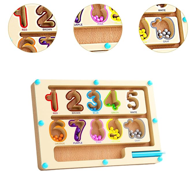 Magnetic Color & Number Maze Board