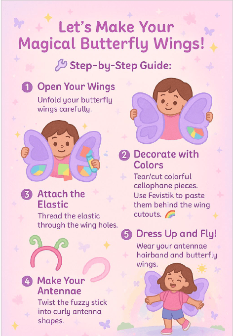 Flutter & Shine – DIY Wearable Butterfly Wings Kit (Sample Piece*)