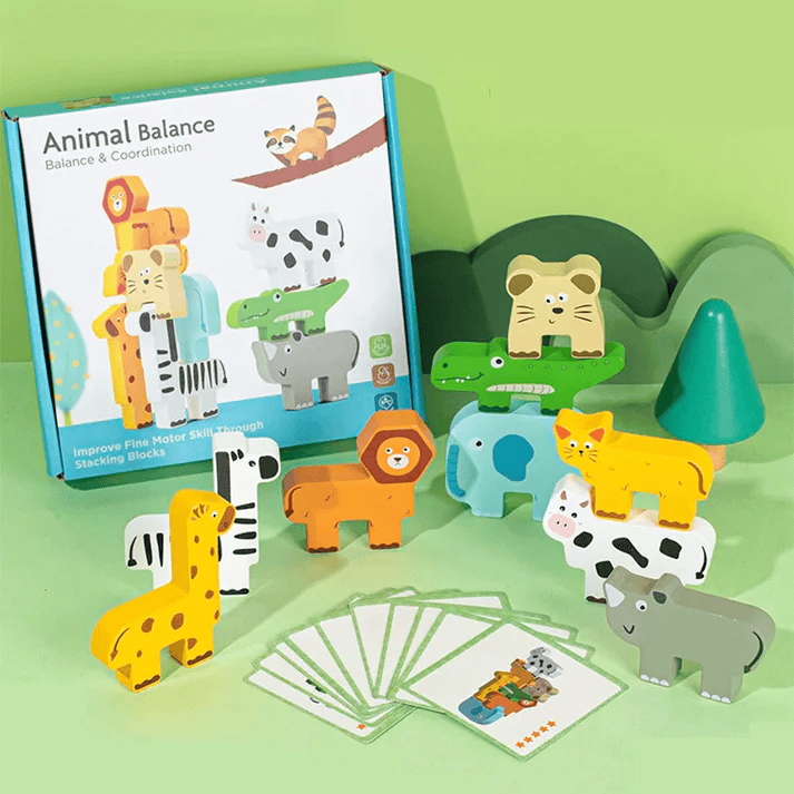 Wooden Animal Blocks for Coordination, Focus, and Creative Play
