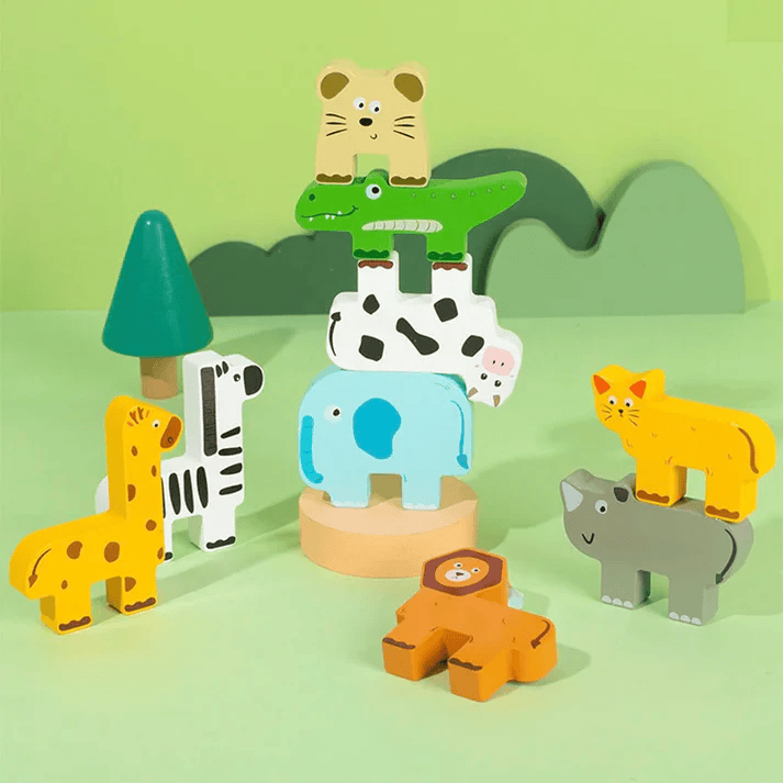 Wooden Animal Blocks for Coordination, Focus, and Creative Play