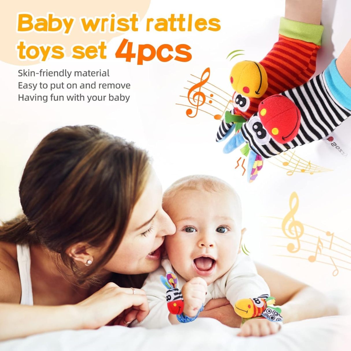 Wrist Rattles & Foot Finder Socks Set