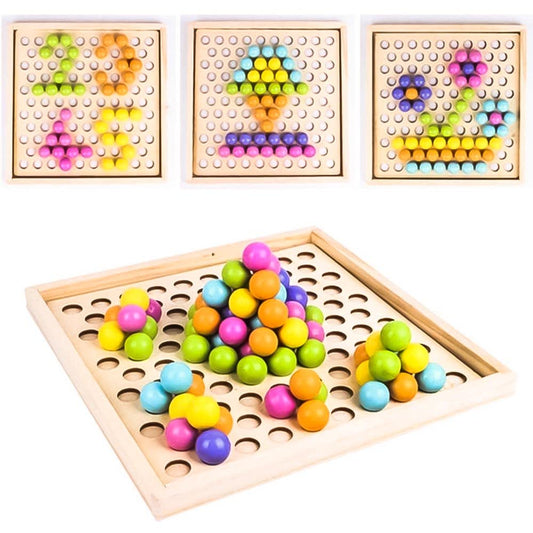 Multifunctional Beads Memory Game – 2-in-1 Wooden Brain Builder 🎲🌈