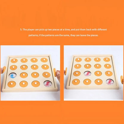 Multifunctional Beads Memory Game - 2-in-1 Wooden Brain Builder Cognitive & Motor Skills
