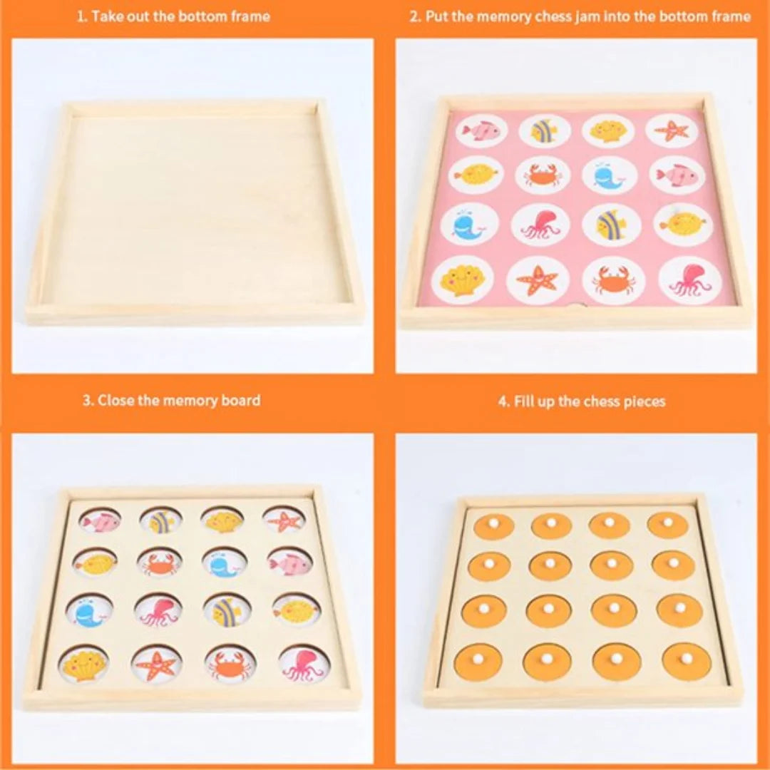 Multifunctional Beads Memory Game – 2-in-1 Wooden Brain Builder 🎲🌈
