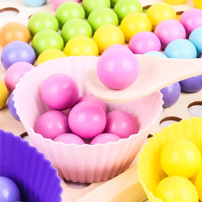 Multifunctional Beads Memory Game - 2-in-1 Wooden Brain Builder Cognitive & Motor Skills