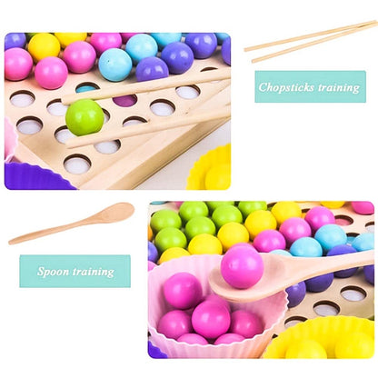 Multifunctional Beads Memory Game - 2-in-1 Wooden Brain Builder Cognitive & Motor Skills