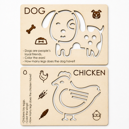 Montessori Farm Animals (Set of 14 with storage box)