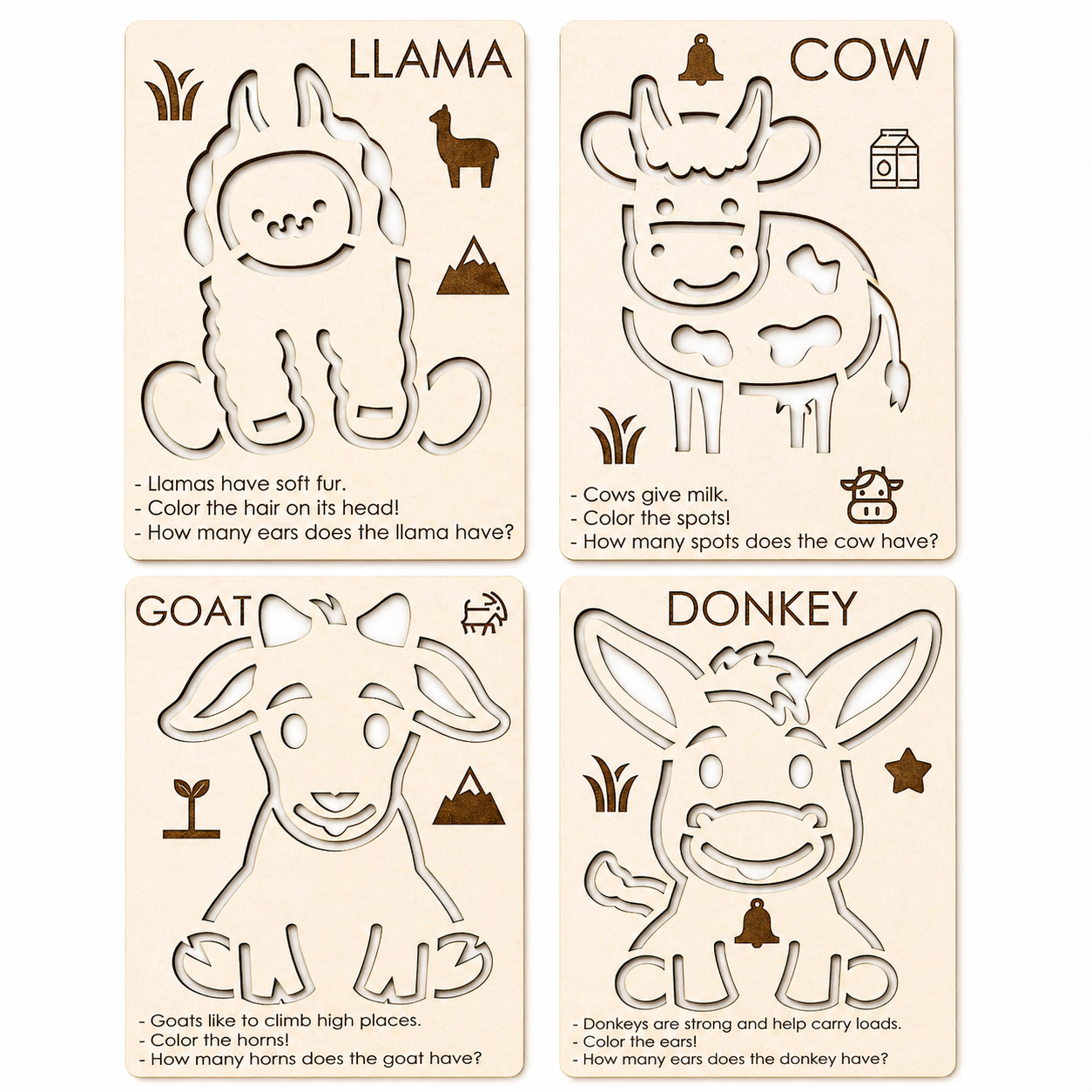 Montessori Farm Animals (Set of 14 with storage box)