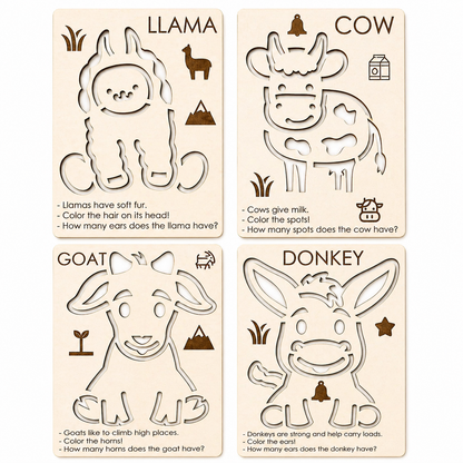 Montessori Farm Animals (Set of 14 with storage box)