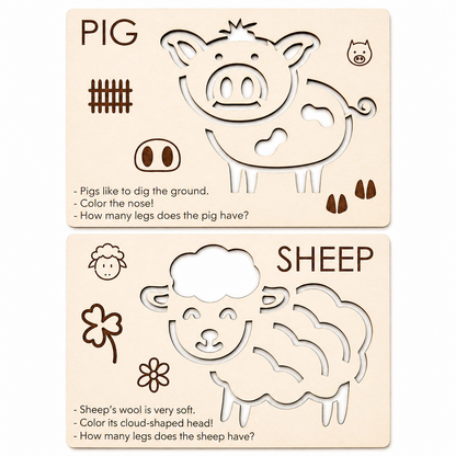 Montessori Farm Animals (Set of 14 with storage box)