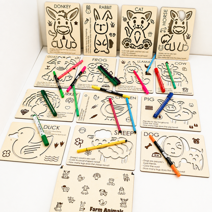 Montessori Farm Animals (Set of 14 with storage box)
