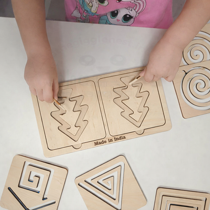 Wooden two-handed Maze Set