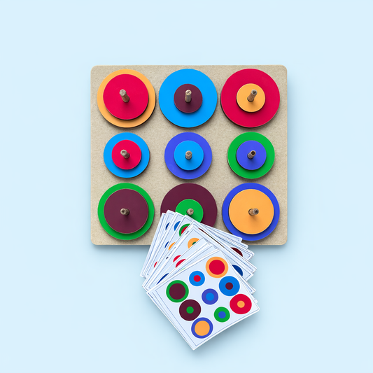 Circle Pattern Builder - Montessori Color Sorting and Stacking Puzzle