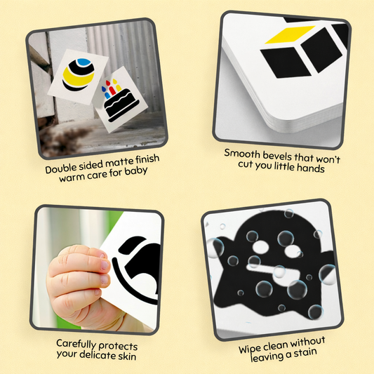 Visual Stimulation Flashcards for Babies 0- 12 months (Set of 3)
