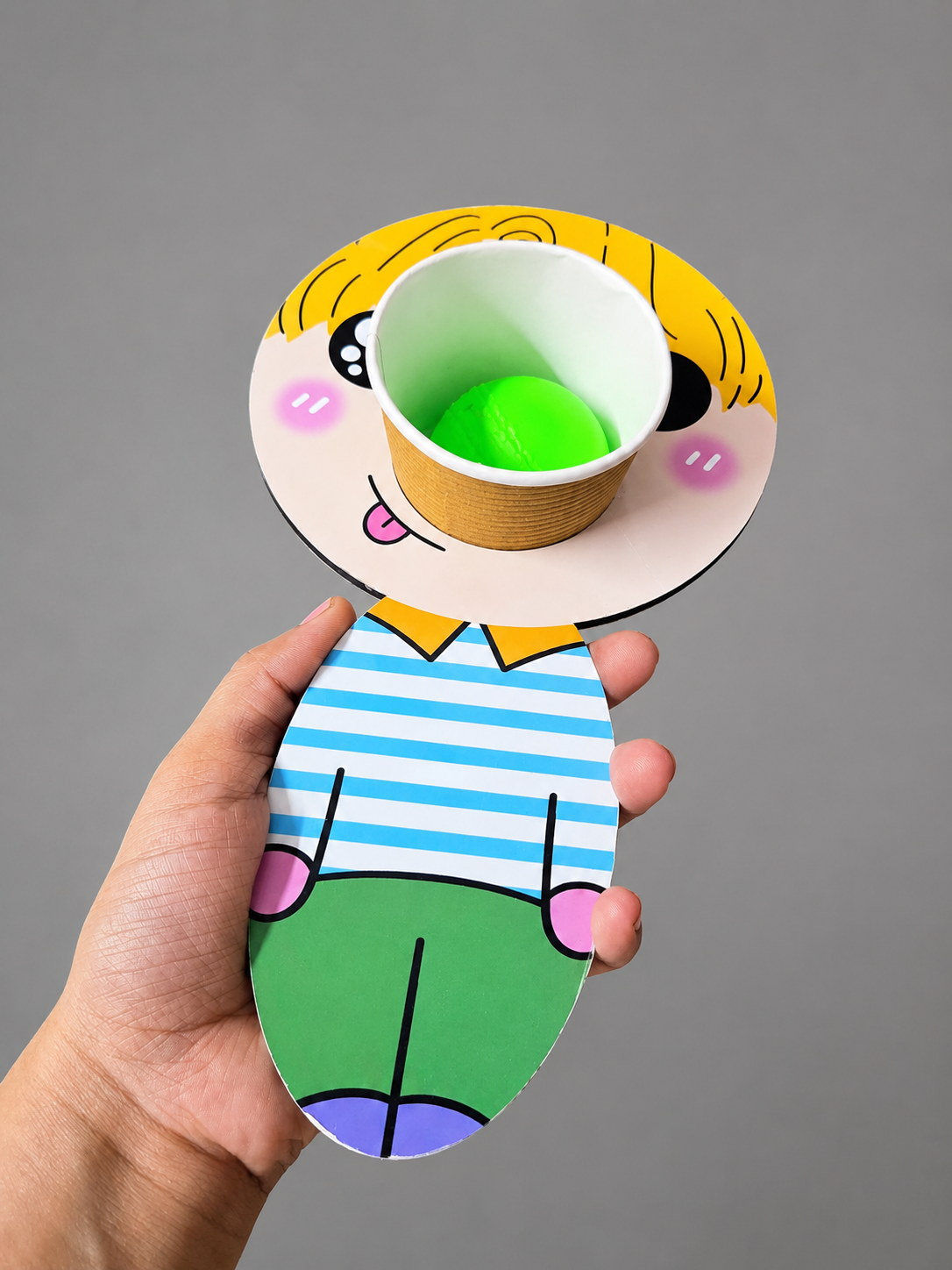 Cup & Ball Coordination Game (Dual-Sided)