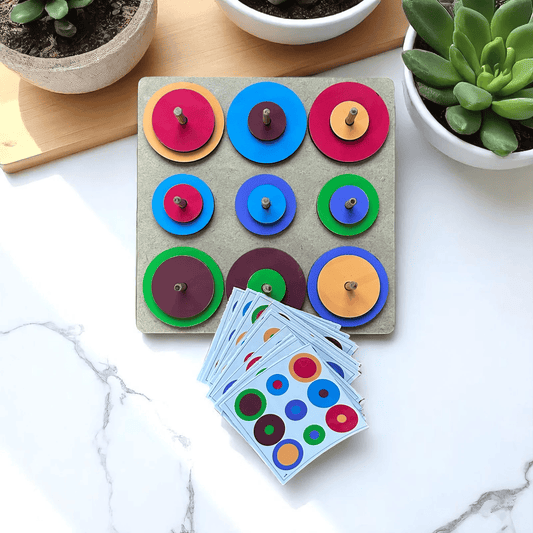 Circle Pattern Builder - Montessori Color Sorting and Stacking Puzzle