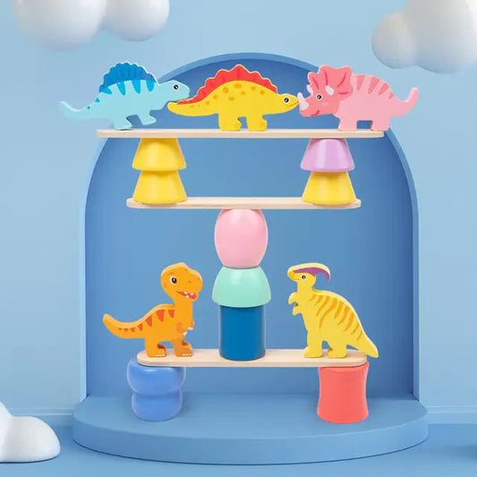 Wooden Dinosaur Stacking & Balance Game
