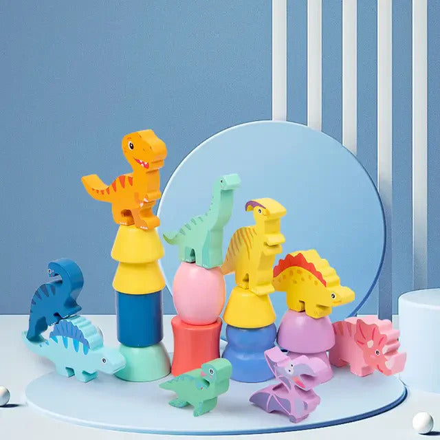 Wooden Dinosaur Stacking & Balance Game
