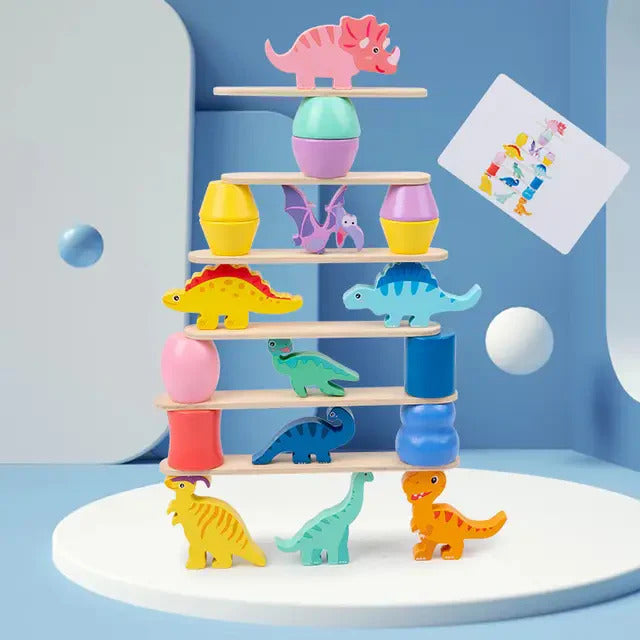 Wooden Dinosaur Stacking & Balance Game
