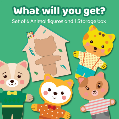 Wooden Animals Zoo Crew Mix & Match Dress Up Game Make & Create Studio