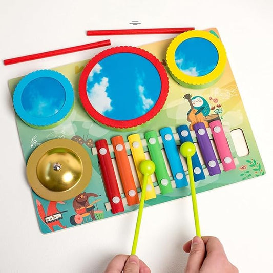 2-in-1 Drum & Zither Musical Toy