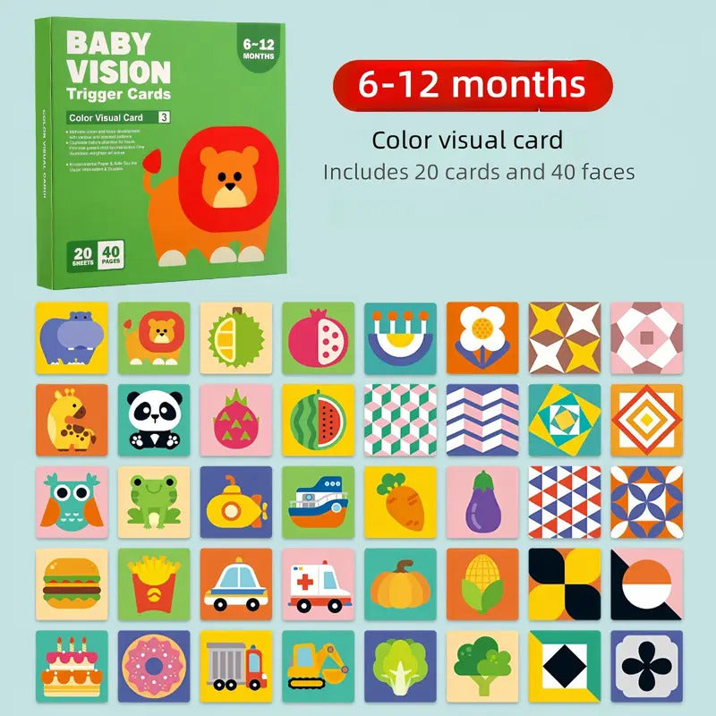 Visual Stimulation Flashcards for Babies 0- 12 months (Set of 3)