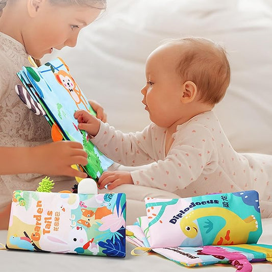 Touch and Feel Sensory Soft Cloth Book (‎Dinosaur Theme)