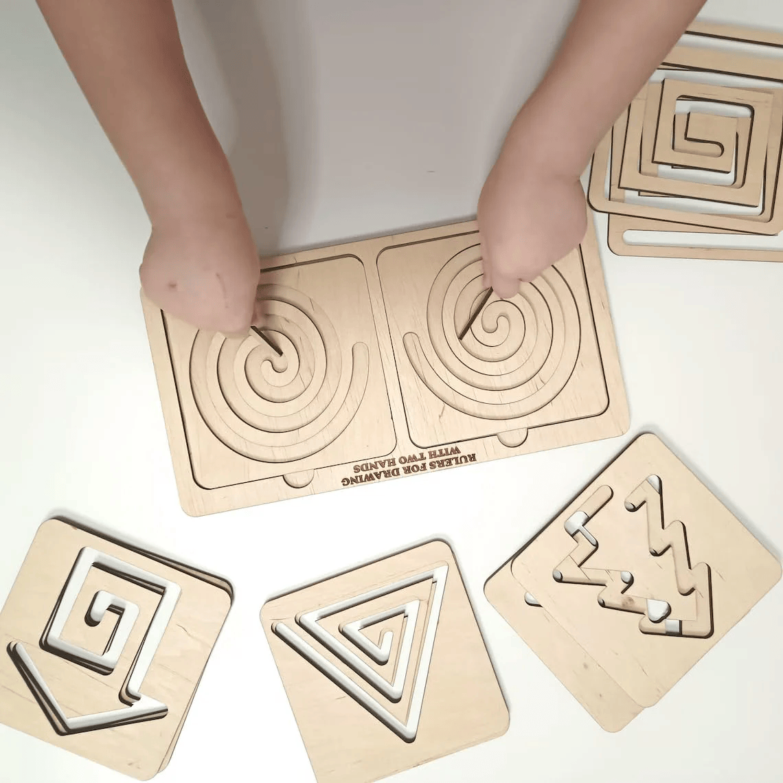 Wooden two-handed Maze Set