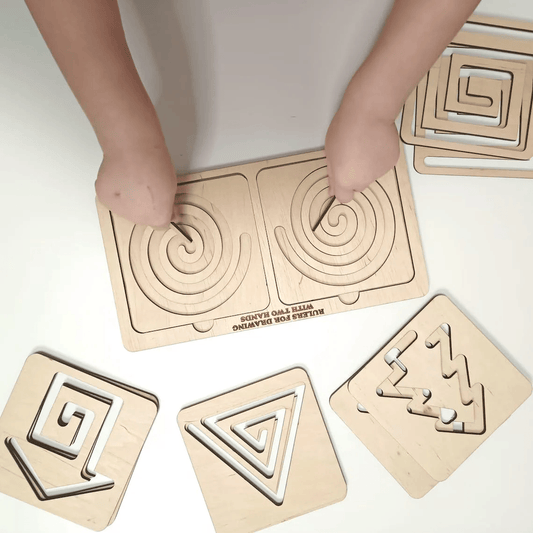 Wooden two-handed Maze Set