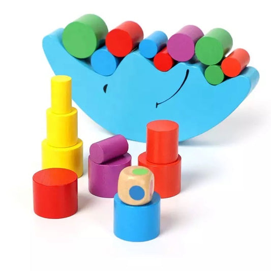 Wooden Moon Balancing Game - Stacking and Sorting Toy