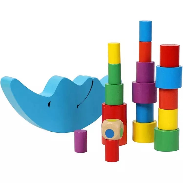 Wooden Moon Balancing Game - Stacking and Sorting Toy