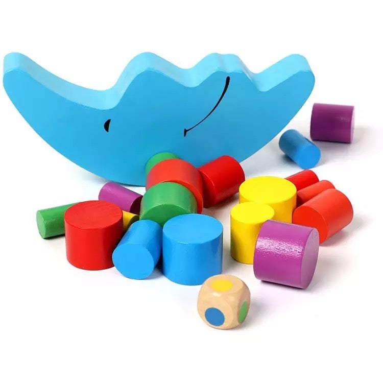 Wooden Moon Balancing Game - Stacking and Sorting Toy