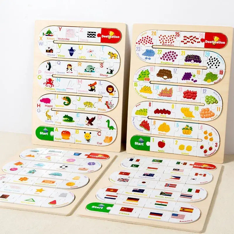 S SHAPED WOODEN PUZZLE BOARD