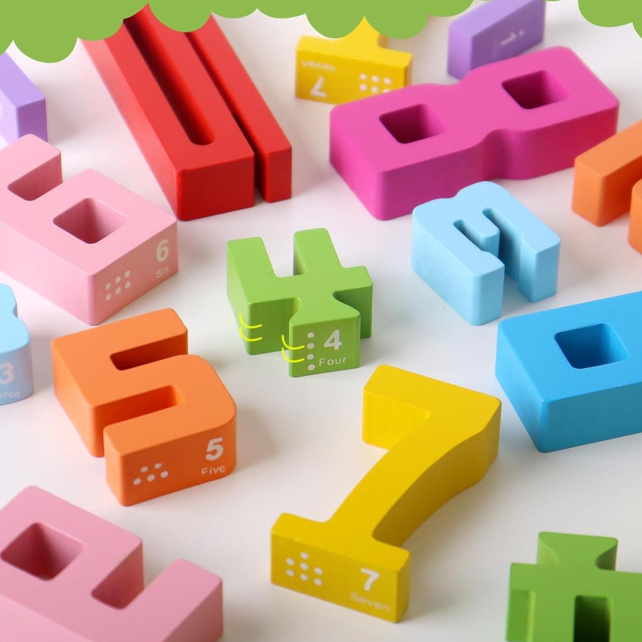 Wooden Stacking Number Building Blocks