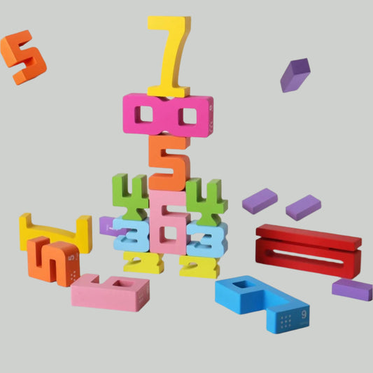 Wooden Stacking Number Building Blocks