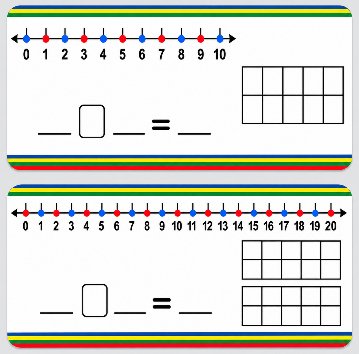 Number Line Board with TEN FRAME (Addition, Subtraction, Multiplication & division)