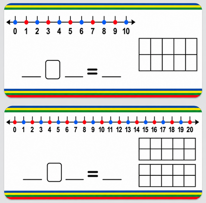 Number Line Board with TEN FRAME (Addition, Subtraction, Multiplication & division)