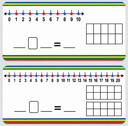 Number Line Board with TEN FRAME (Addition, Subtraction, Multiplication & division)