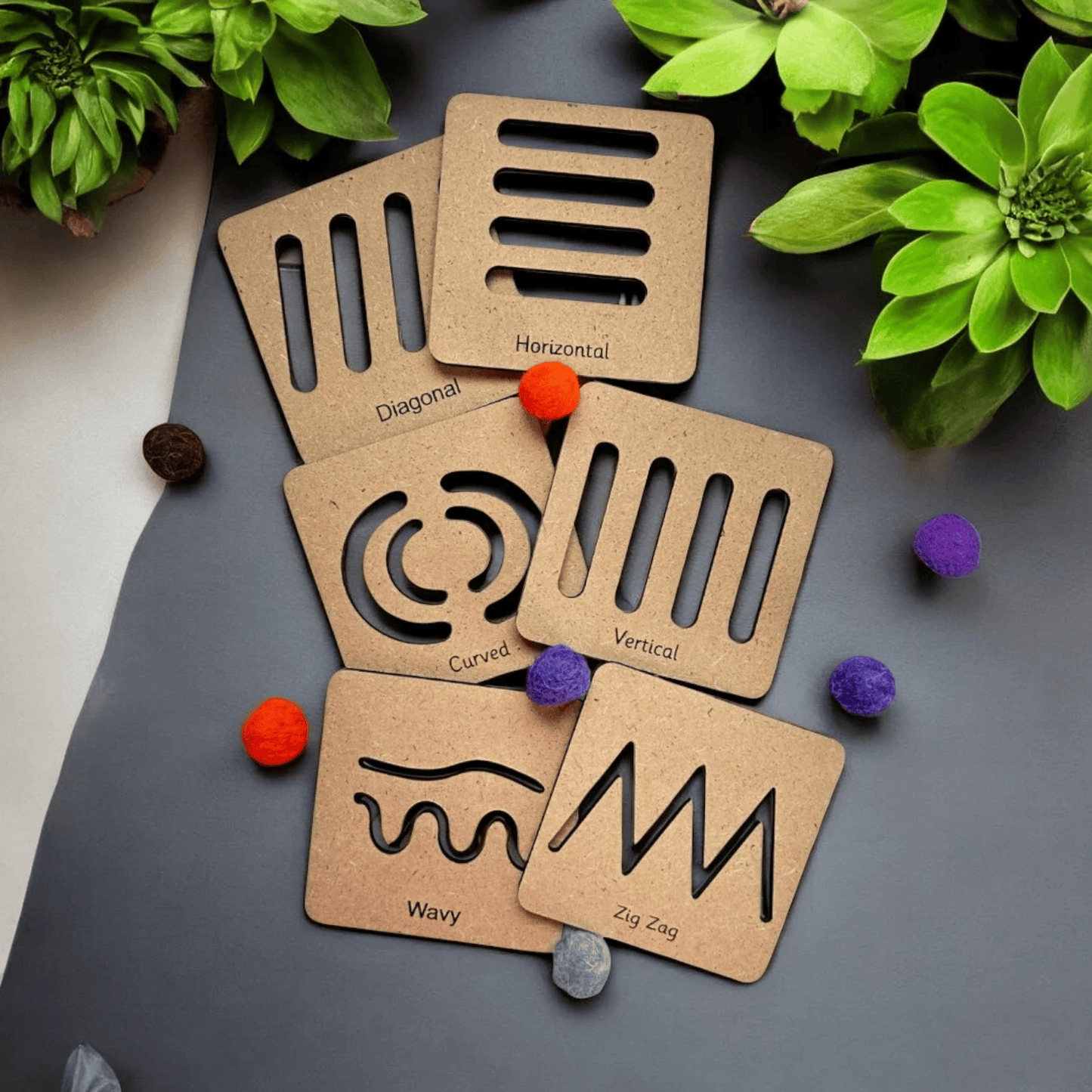 Pre-Writing Tracing Stencils - Montessori Fine Motor and Early Handwriting Practice Set