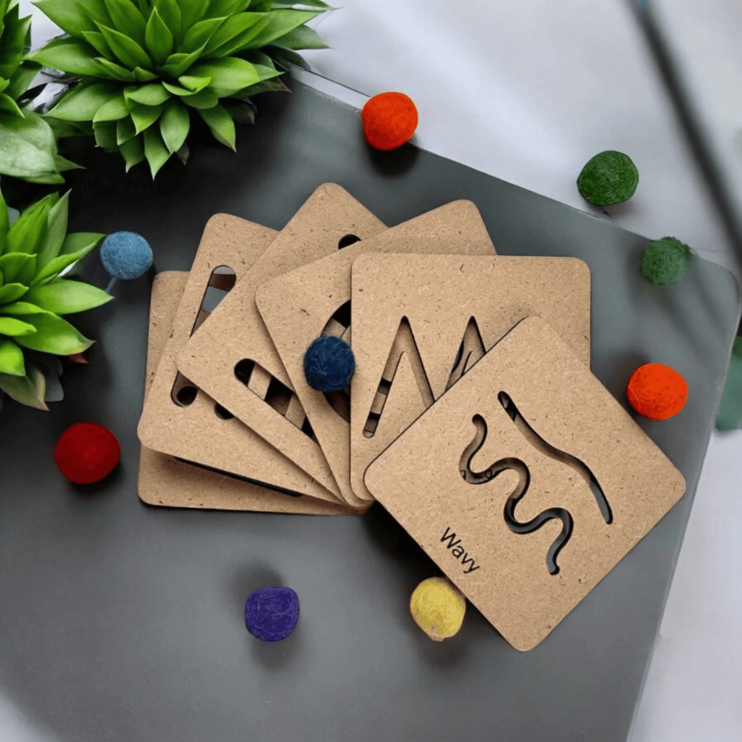 Pre-Writing Tracing Stencils - Montessori Fine Motor and Early Handwriting Practice Set