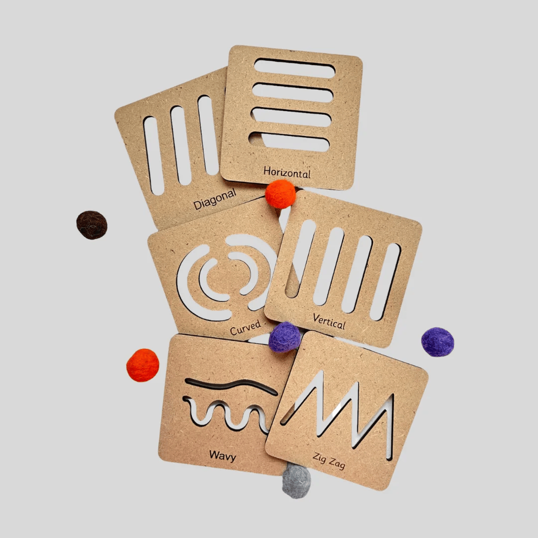 Pre-Writing Tracing Stencils - Montessori Fine Motor and Early Handwriting Practice Set